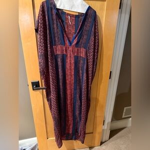 Free People Red and Blue Floral Dress